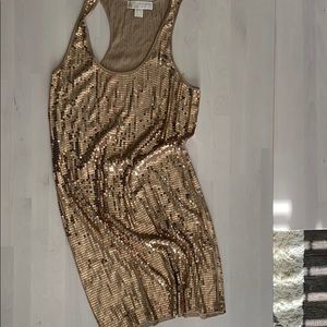 MICHAEL Michael Kors Gold sequins tank top dress